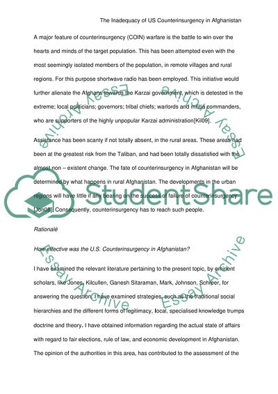 The Inadequacy of US Counterinsurgency in Afghanistan