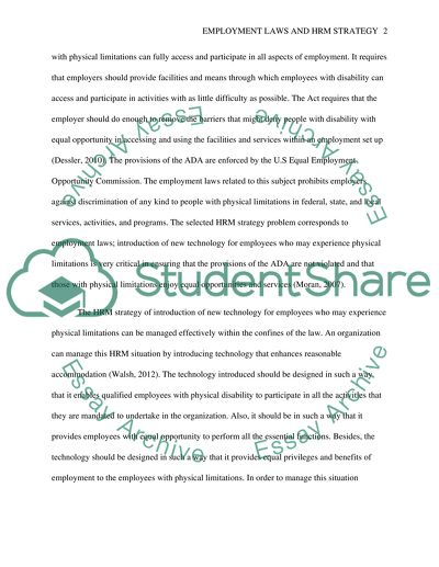 Employment Laws and HRM Strategy