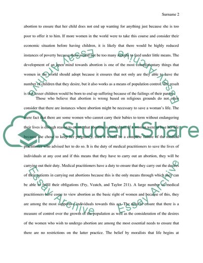 Why you believe abortion is right