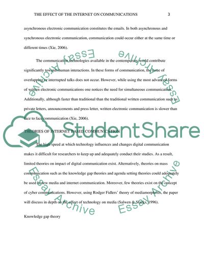 The Effect of the Internet on Communications