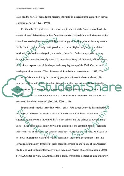 American Foreign Policy in 1950s 1970s