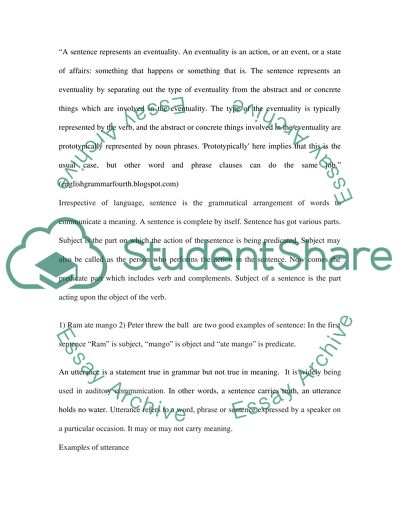 The notions of sentence, utterance and proposition