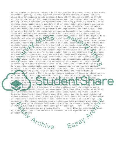 Market analysis: Fashion Industry in UK