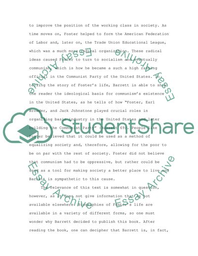 Explore a primary source concerning William Z. Foster