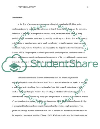 Active Touching and Passive Touching