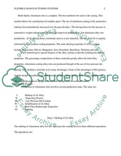Aluminum Rims Production in a Flexible Manufacturing System