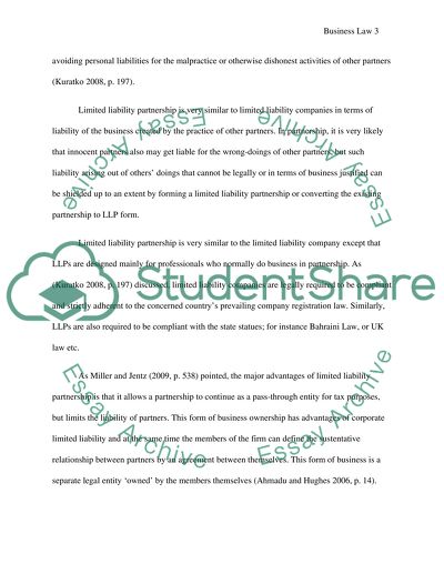 Analysis of Limited Liability Partnership