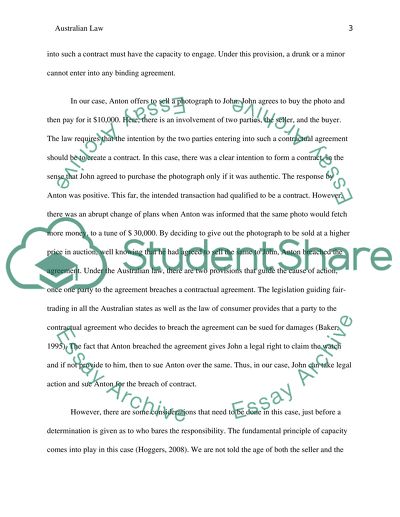 The Law of Contracts of the Australian Law