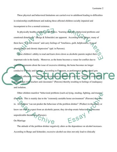 Alcoholism and Its Effect on the Family