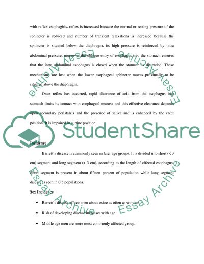 Assessment and management of Barretts disease