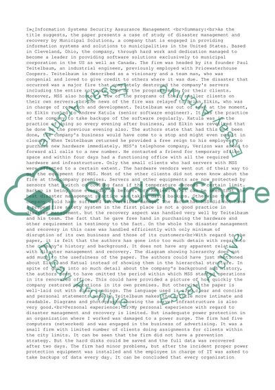 Information Systems Security Assurance Management