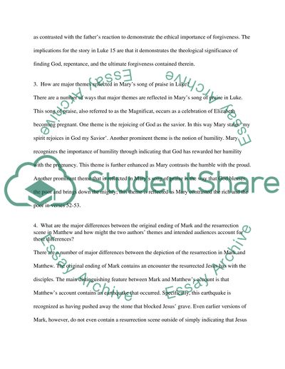 The Major Differences between Mark and Matthew Accounts of Jesus