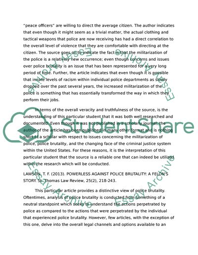 Militarization and Police Brutality