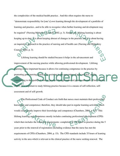 Lifelong Learning and Personal Development in Nursing