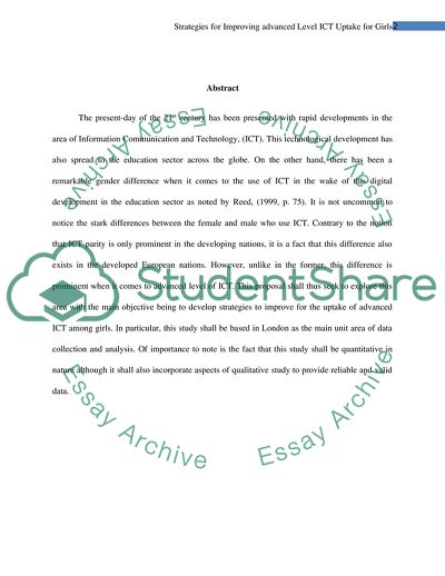 Strategies for Improving Advanced Level ICT Uptake for Girls