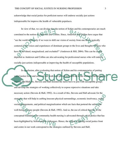 The Concept of Social Justice in Nursing Profession