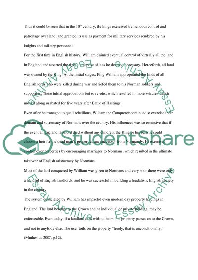 The history and development of freehold property title in english system