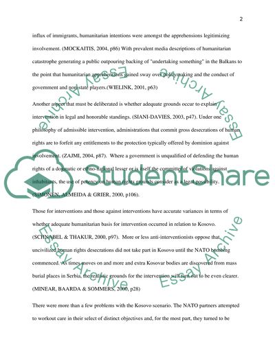 Humanitarian Intervention: NATO Intervention in KOSOVO