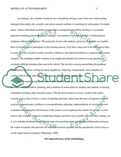 Models of Action Research