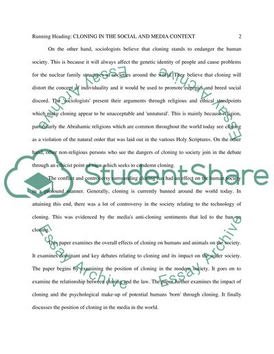 Cloning in the Social and Media Context