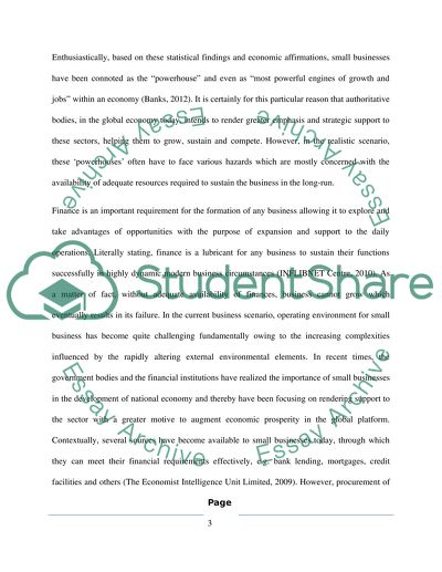 Difficulties and Alternative Sources of Raising Finance to Small Businesses