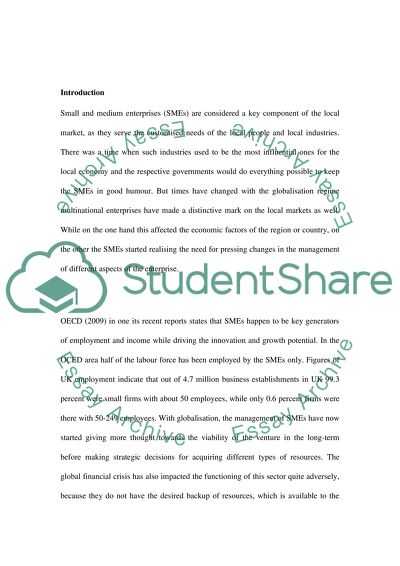 Small and Medium Enterprises