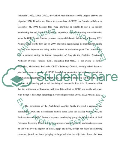 The Effects of Decreasing Oil Prices on the OPEC Creator States