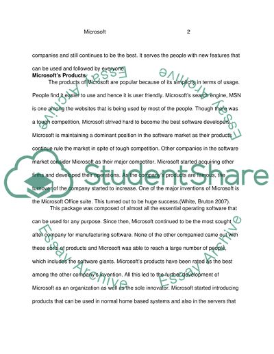 Microsofts Products, Domination, Development, Innovations