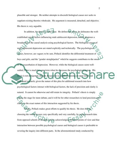 Pollacks Spin on Depression in Boys