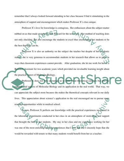 Letter reference former prof