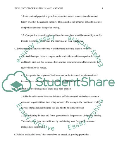 Evaluation of Easter Island