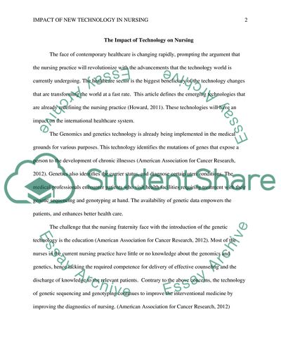 The Impact of Technology on Nursing