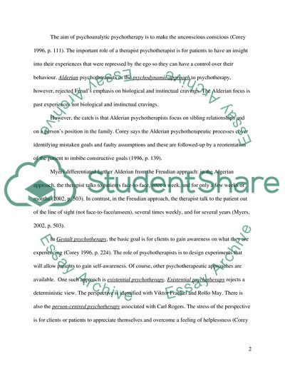 Alderian and Gestalt Approaches