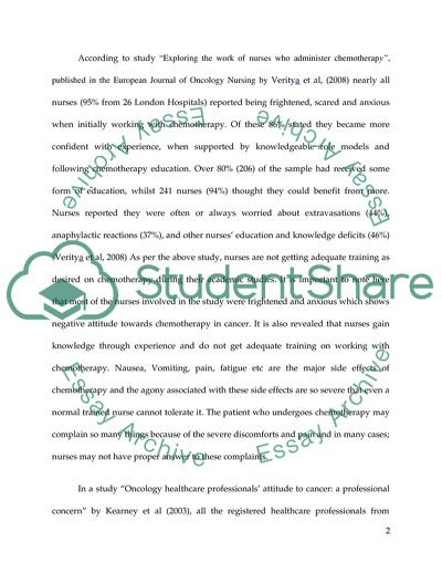 Nurses Attitudes and Knowledge Towards Controlling Chemotherapy Side Effects