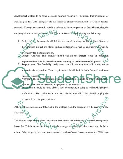 Globalizing a New Enterprise