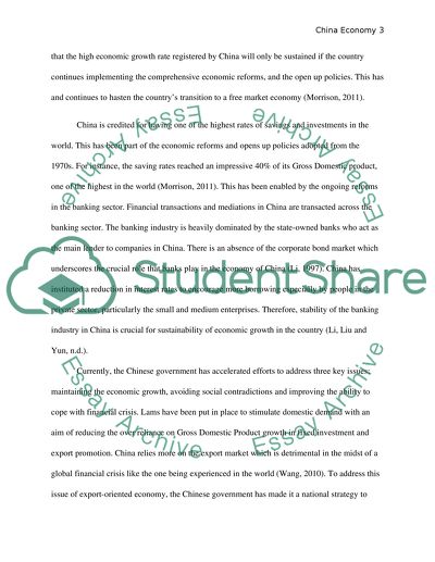 Economic Development of China