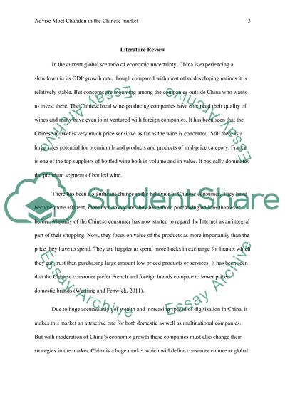 Advise Moet Chandon in the Chinese market