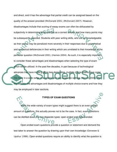 Multiple Choice Exam
