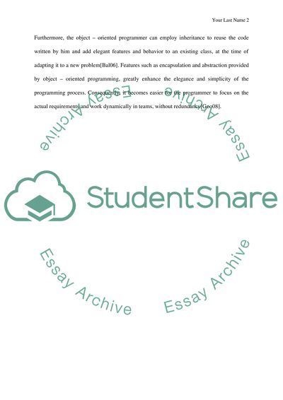 Object Oriented Programming