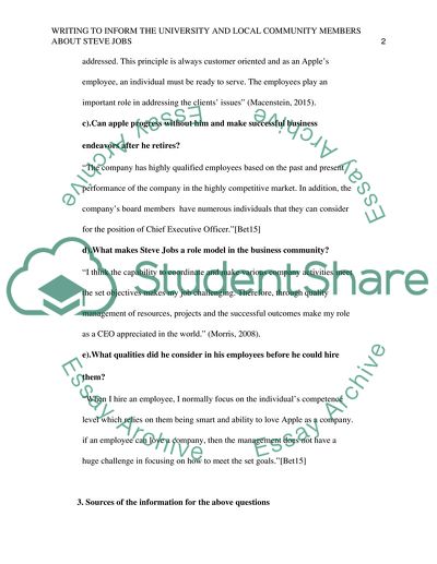 Writing to Local Community about Steve Jobs
