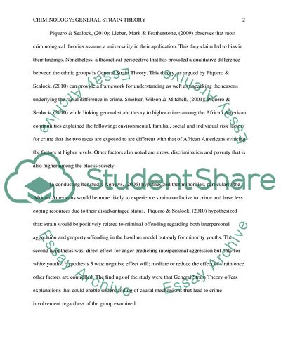 Criminology: General Strain Theory