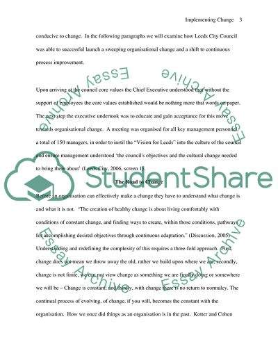 Implementing Change of Leeds City Council