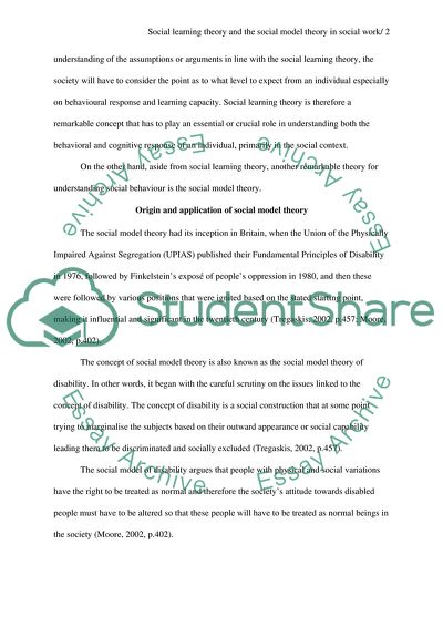 Comparison of Social Learning Theory and Social Model Theory