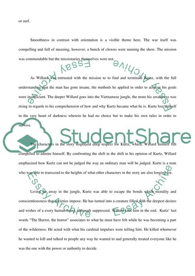 Argumentative Writing about Apocalypse Now and the Vietnam Conflict