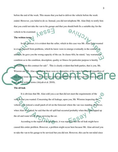 Conformity with the Contract of Sale