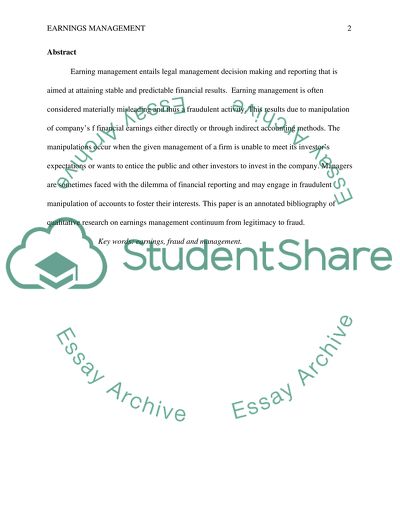 Earnings Management: The Continuum from Legitimacy to Fraud