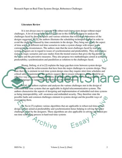 Real-Time Systems Design, Robustness Challanges