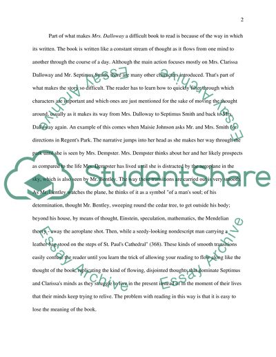 Analysis of Mrs Dalloway Book by Victoria Woolf