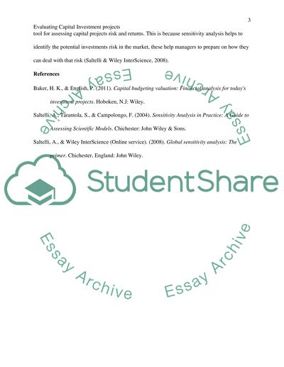 Evaluating Capital Investment projects