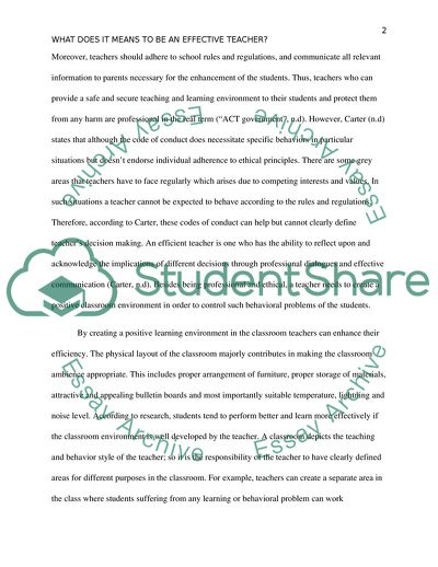 What does It Mefns to be an Effective Teacher